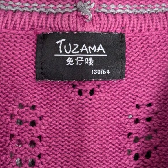 TUZAMA Girl's Magenta/Purple Zip-Up Hoodie with Pompom - Picture 5 of 10